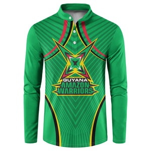 Personalized Guyana Cricket Amazon Warriors Button Sweatshirt Modern Geometric Sports Fan