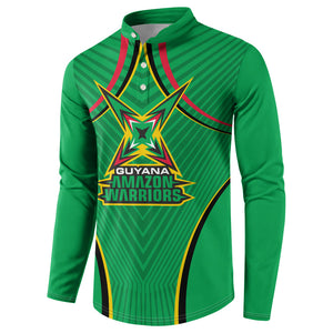 Personalized Guyana Cricket Amazon Warriors Button Sweatshirt Modern Geometric Sports Fan