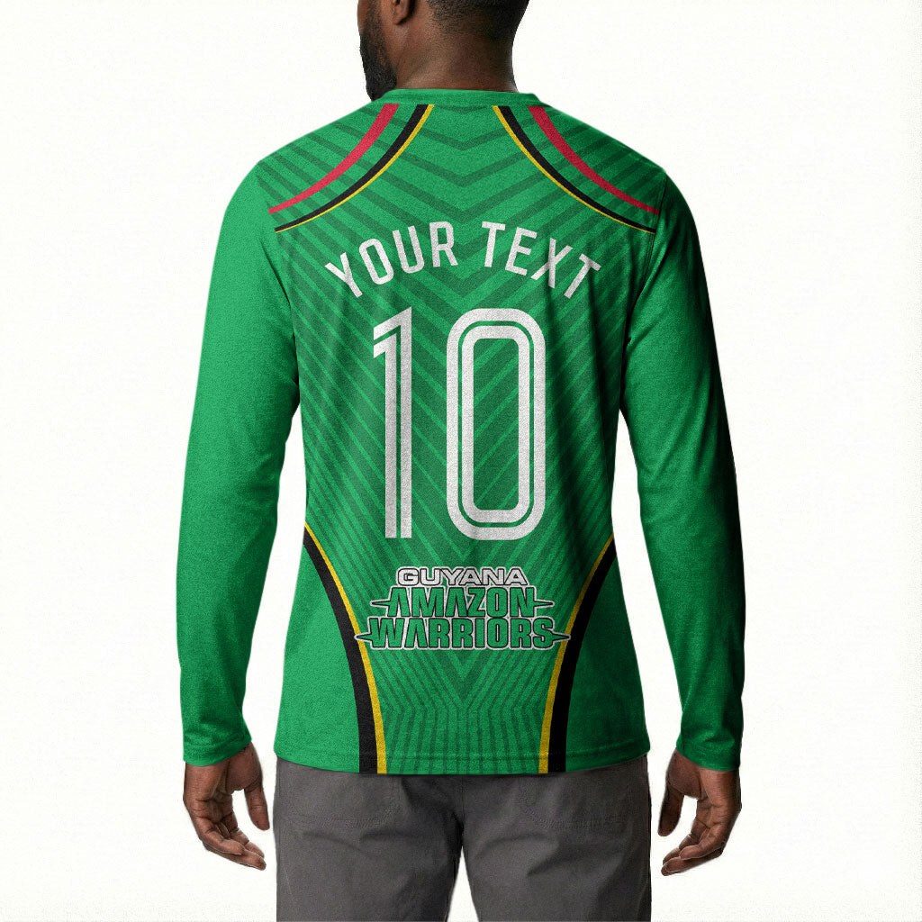 Personalized Guyana Cricket Amazon Warriors Button Sweatshirt Modern Geometric Sports Fan