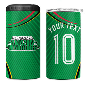 Personalized Guyana Cricket Amazon Warriors 4 in 1 Can Cooler Tumbler Modern Geometric Sports Fan