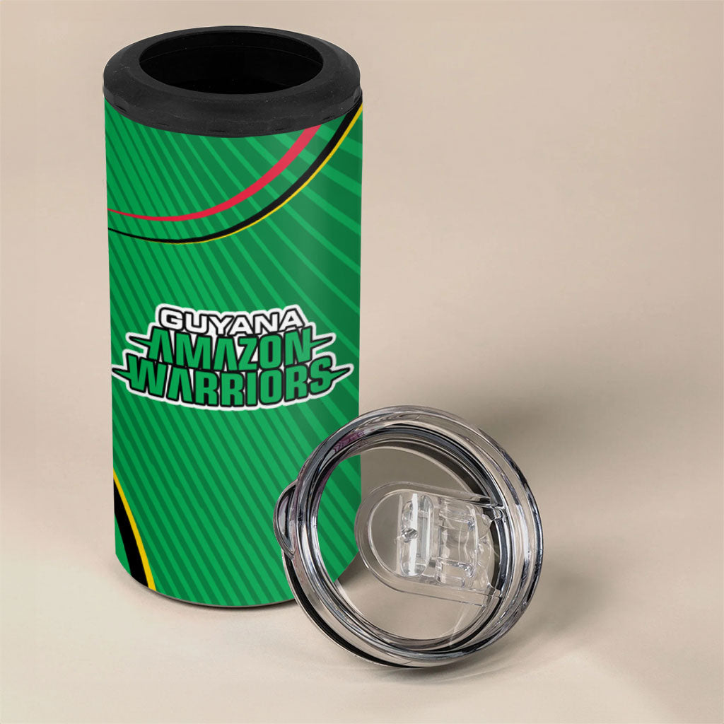 Personalized Guyana Cricket Amazon Warriors 4 in 1 Can Cooler Tumbler Modern Geometric Sports Fan
