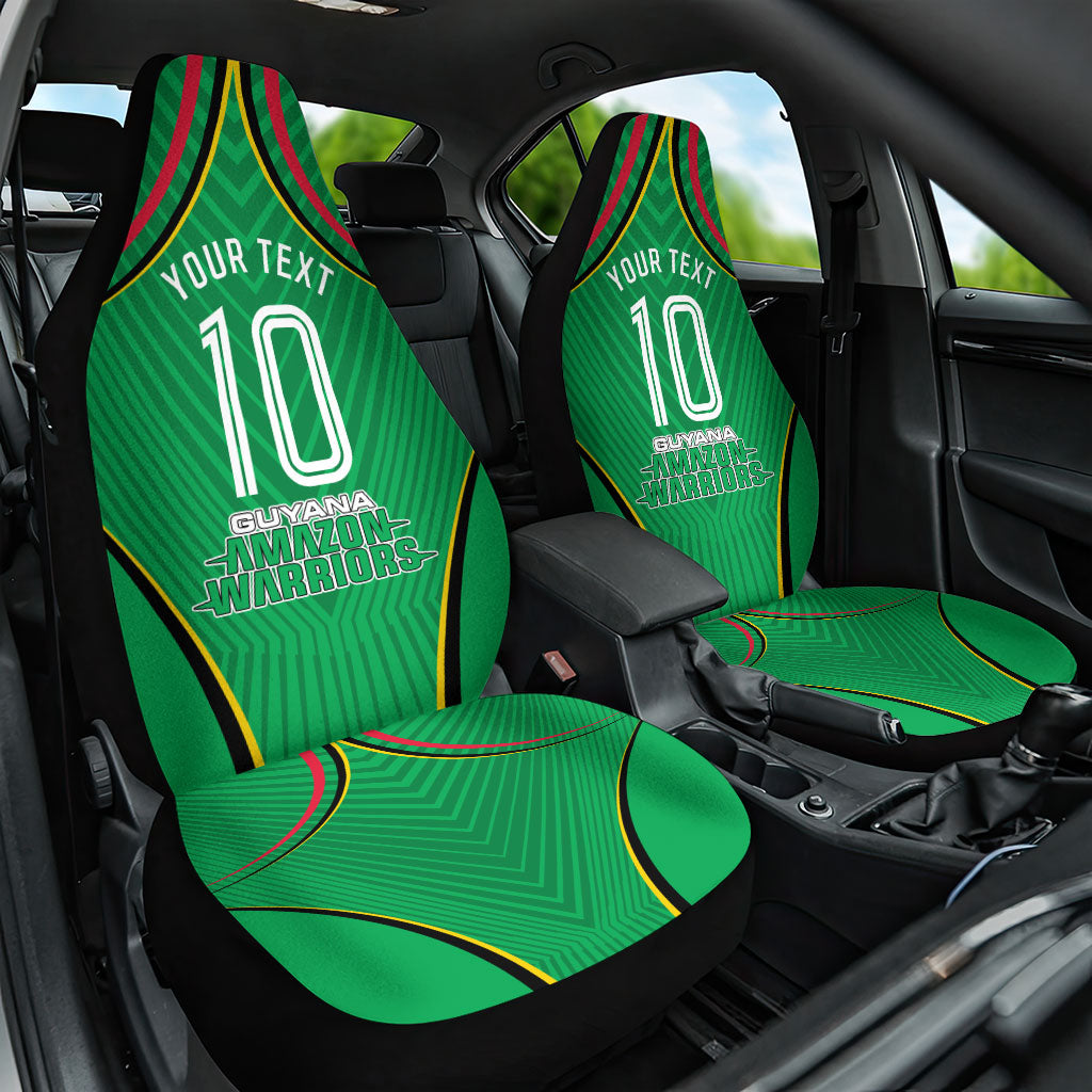 Personalized Guyana Cricket Amazon Warriors Car Seat Cover Modern Geometric Sports Fan
