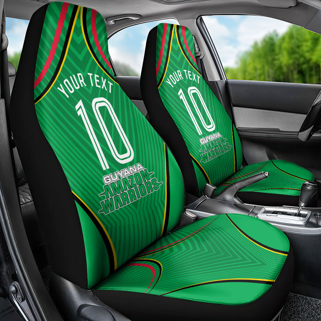 Personalized Guyana Cricket Amazon Warriors Car Seat Cover Modern Geometric Sports Fan