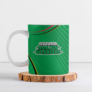 Personalized Guyana Cricket Amazon Warriors Ceramic Mug Modern Geometric Sports Fan