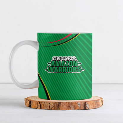 Personalized Guyana Cricket Amazon Warriors Ceramic Mug Modern Geometric Sports Fan