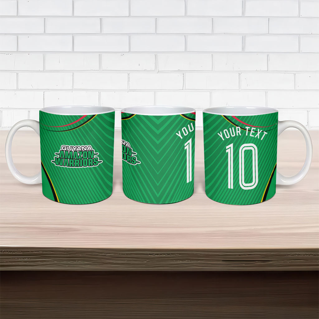 Personalized Guyana Cricket Amazon Warriors Ceramic Mug Modern Geometric Sports Fan