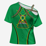 Personalized Guyana Cricket Amazon Warriors Cross Shoulder Shirt Modern Geometric Sports Fan