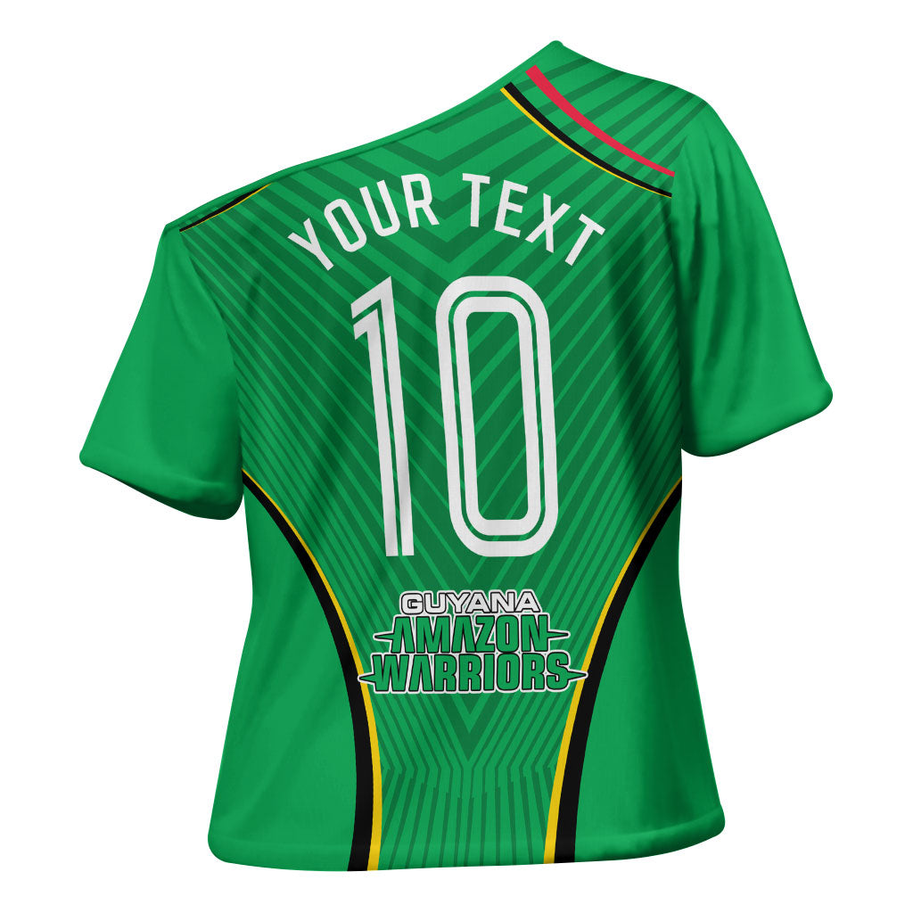 Personalized Guyana Cricket Amazon Warriors Cross Shoulder Shirt Modern Geometric Sports Fan