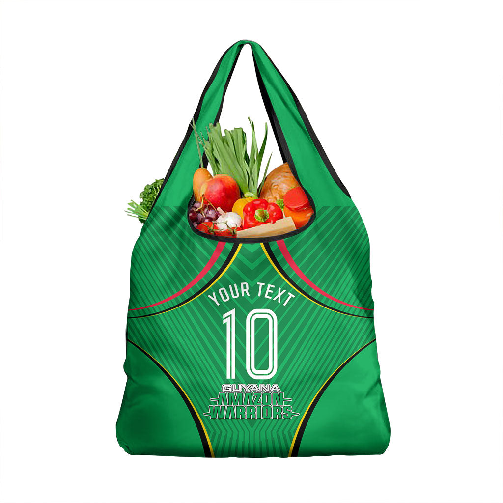 Personalized Guyana Cricket Amazon Warriors Grocery Bag Modern Geometric Sports Fan