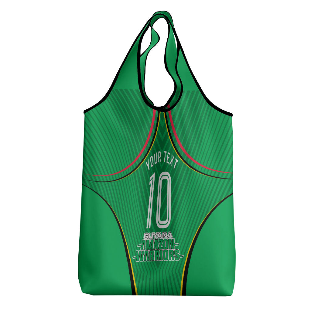 Personalized Guyana Cricket Amazon Warriors Grocery Bag Modern Geometric Sports Fan