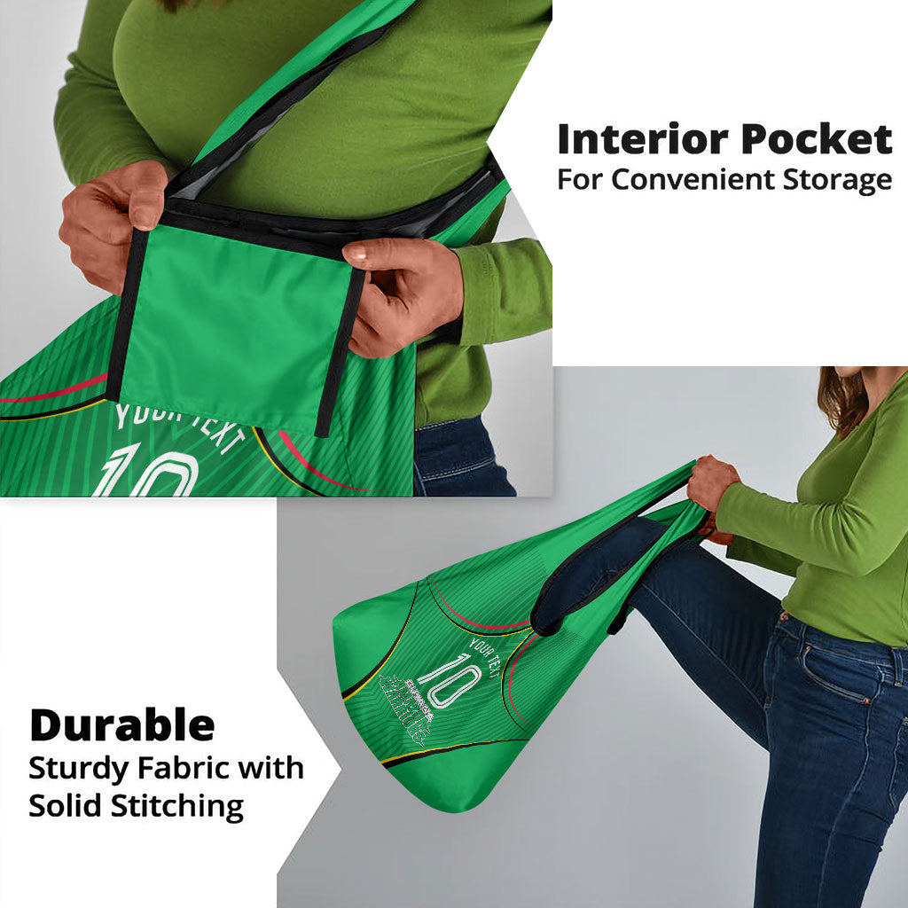 Personalized Guyana Cricket Amazon Warriors Grocery Bag Modern Geometric Sports Fan