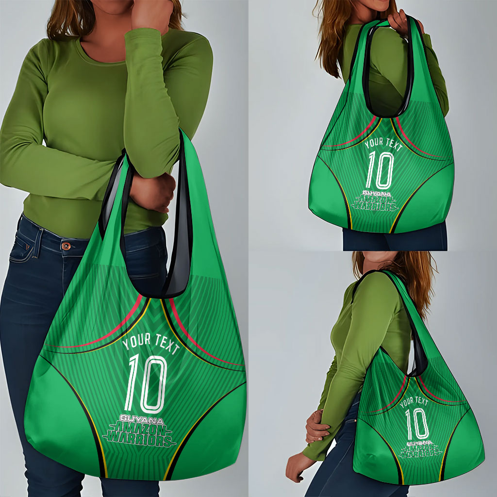Personalized Guyana Cricket Amazon Warriors Grocery Bag Modern Geometric Sports Fan