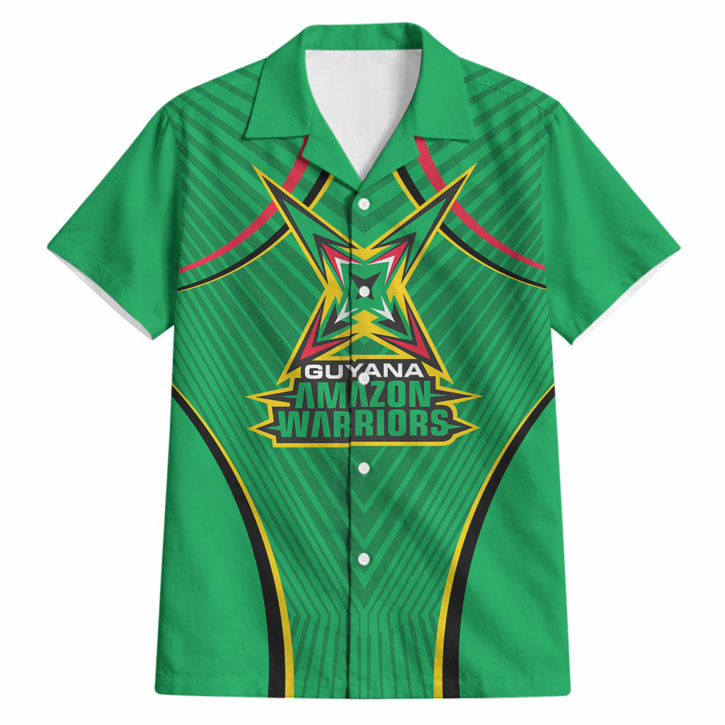 Personalized Guyana Cricket Amazon Warriors Hawaiian Shirt Modern Geometric Sports Fan
