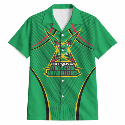 Personalized Guyana Cricket Amazon Warriors Hawaiian Shirt Modern Geometric Sports Fan