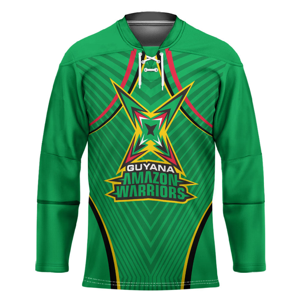 Personalized Guyana Cricket Amazon Warriors Hockey Jersey Modern Geometric Sports Fan