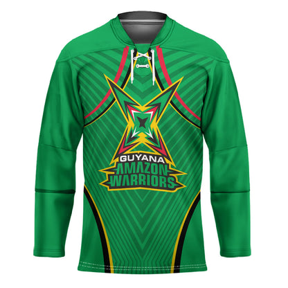 Personalized Guyana Cricket Amazon Warriors Hockey Jersey Modern Geometric Sports Fan