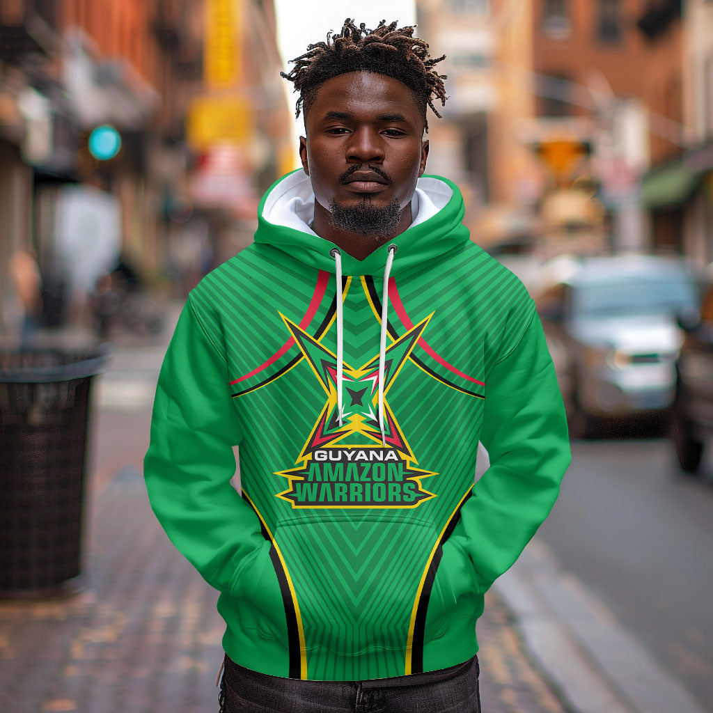 Personalized Guyana Cricket Amazon Warriors Hoodie Modern Geometric Sports Fan
