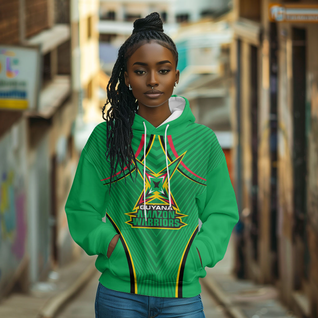 Personalized Guyana Cricket Amazon Warriors Hoodie Modern Geometric Sports Fan