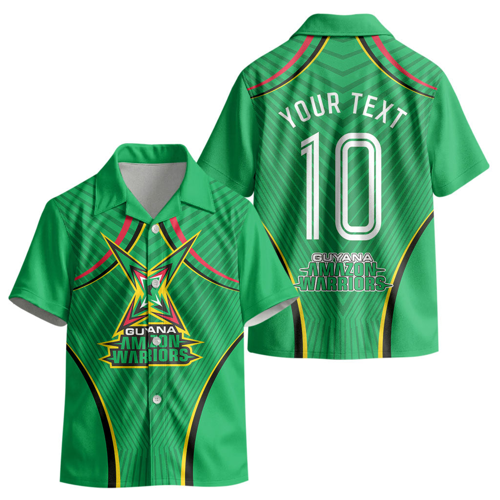 Personalized Guyana Cricket Amazon Warriors Kid Hawaiian Shirt Modern Geometric Sports Fan
