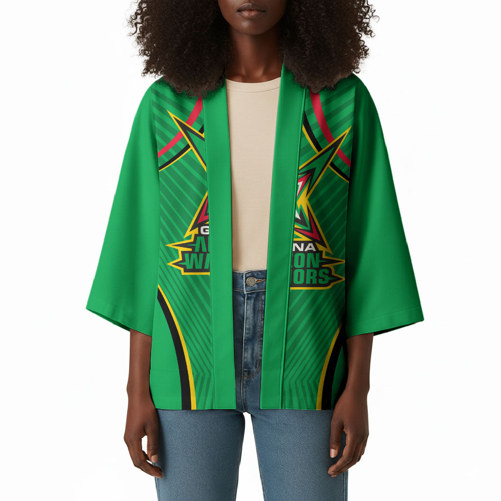 Personalized Guyana Cricket Amazon Warriors Kimono Modern Geometric Sports Fan