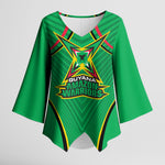 Personalized Guyana Cricket Amazon Warriors Kimono Sleeve Blouse Modern Geometric Sports Fan