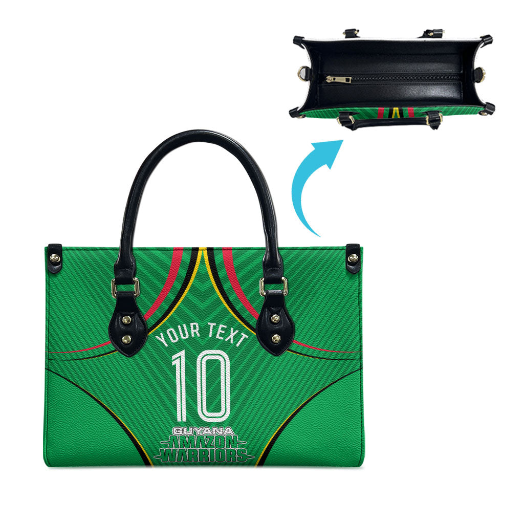 Personalized Guyana Cricket Amazon Warriors Leather Bag Modern Geometric Sports Fan