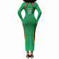 Personalized Guyana Cricket Amazon Warriors Long Sleeve Bodycon Dress Modern Geometric Sports Fan