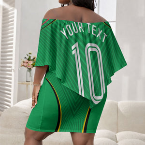 Personalized Guyana Cricket Amazon Warriors Off Shoulder Short Dress Modern Geometric Sports Fan