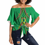 Personalized Guyana Cricket Amazon Warriors Off Shoulder Wrap Waist Top Modern Geometric Sports Fan