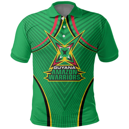 Personalized Guyana Cricket Amazon Warriors Polo Shirt Modern Geometric Sports Fan
