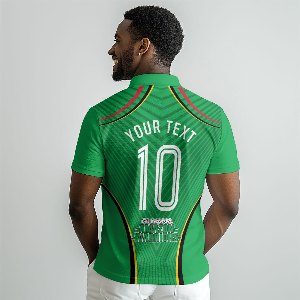 Personalized Guyana Cricket Amazon Warriors Polo Shirt Modern Geometric Sports Fan