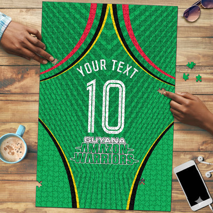 Personalized Guyana Cricket Amazon Warriors Puzzle Modern Geometric Sports Fan