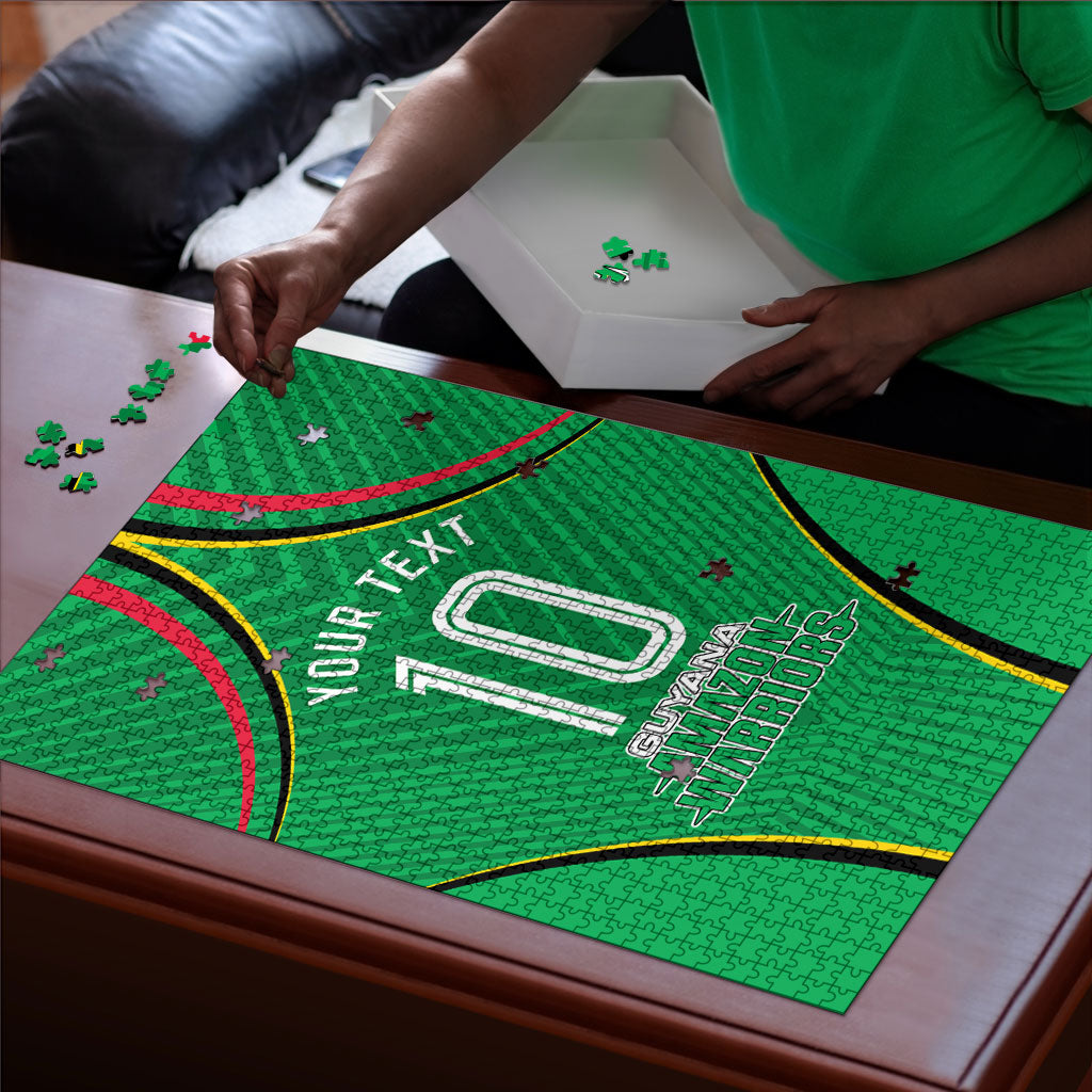 Personalized Guyana Cricket Amazon Warriors Puzzle Modern Geometric Sports Fan