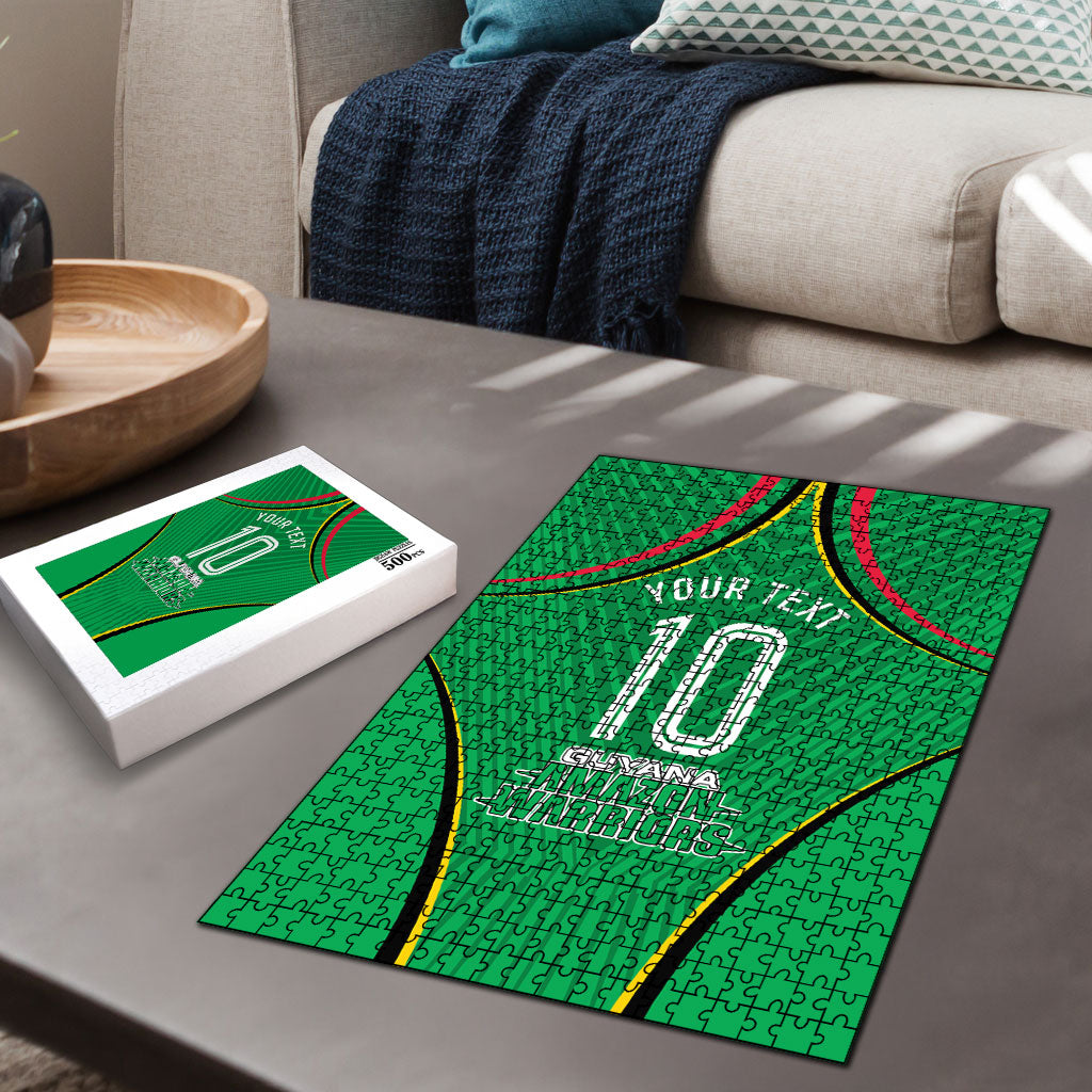 Personalized Guyana Cricket Amazon Warriors Puzzle Modern Geometric Sports Fan