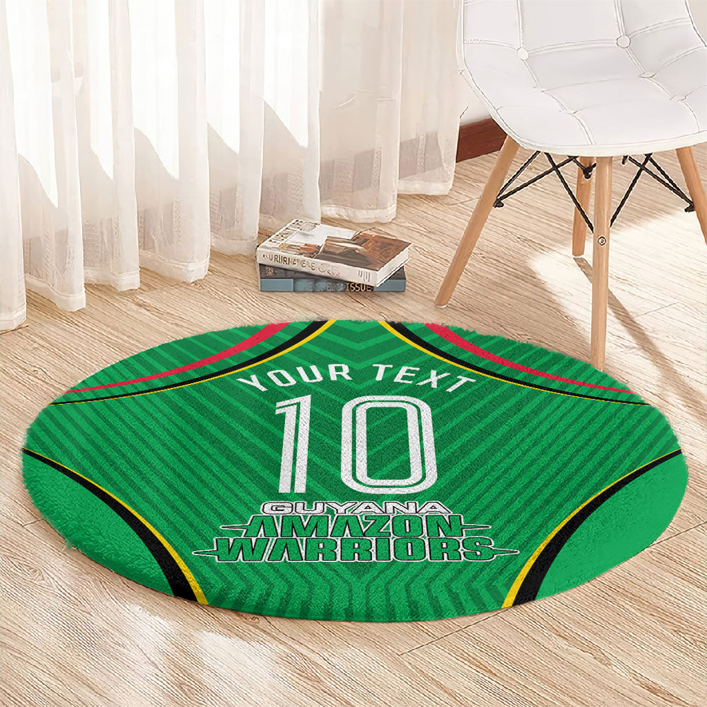 Personalized Guyana Cricket Amazon Warriors Round Carpet Modern Geometric Sports Fan