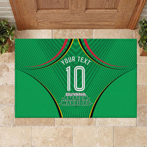 Personalized Guyana Cricket Amazon Warriors Rubber Doormat Modern Geometric Sports Fan
