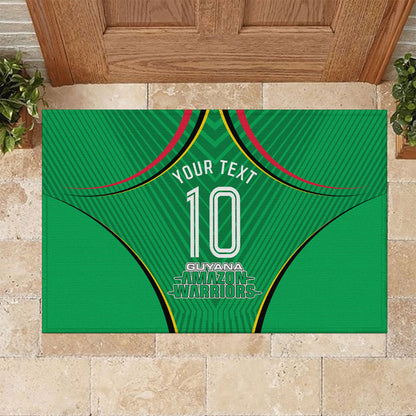 Personalized Guyana Cricket Amazon Warriors Rubber Doormat Modern Geometric Sports Fan