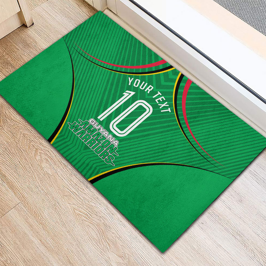 Personalized Guyana Cricket Amazon Warriors Rubber Doormat Modern Geometric Sports Fan