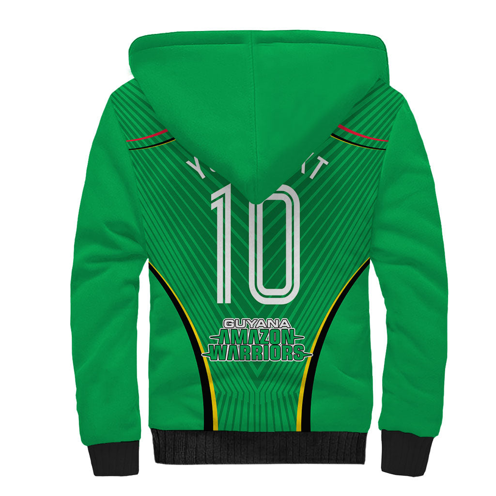 Personalized Guyana Cricket Amazon Warriors Sherpa Hoodie Modern Geometric Sports Fan