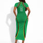 Personalized Guyana Cricket Amazon Warriors Short Sleeve Bodycon Dress Modern Geometric Sports Fan