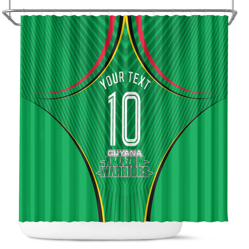 Personalized Guyana Cricket Amazon Warriors Shower Curtain Modern Geometric Sports Fan