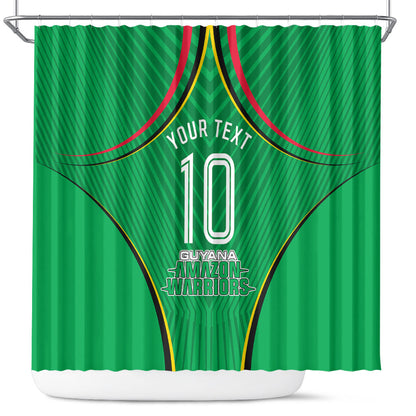 Personalized Guyana Cricket Amazon Warriors Shower Curtain Modern Geometric Sports Fan