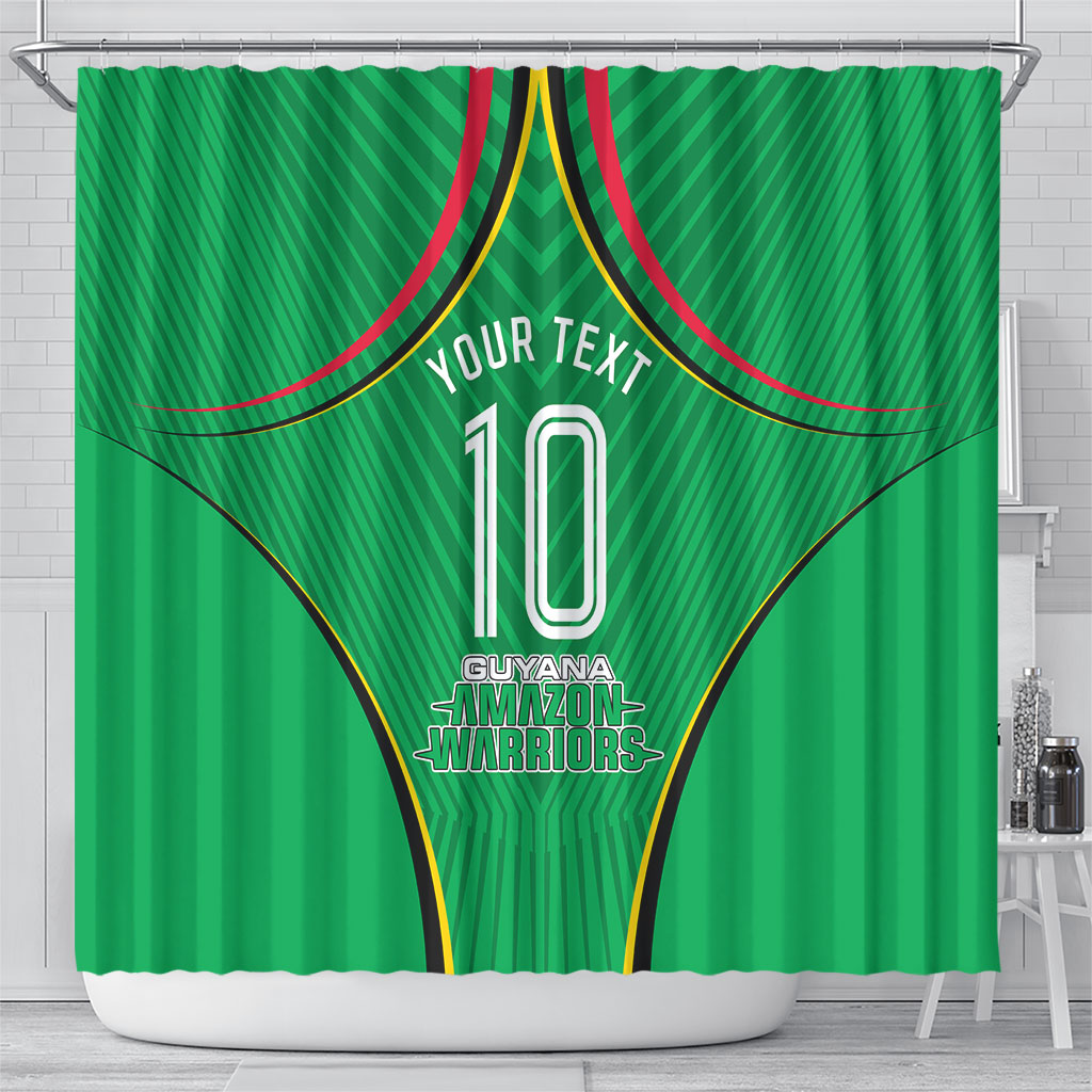 Personalized Guyana Cricket Amazon Warriors Shower Curtain Modern Geometric Sports Fan