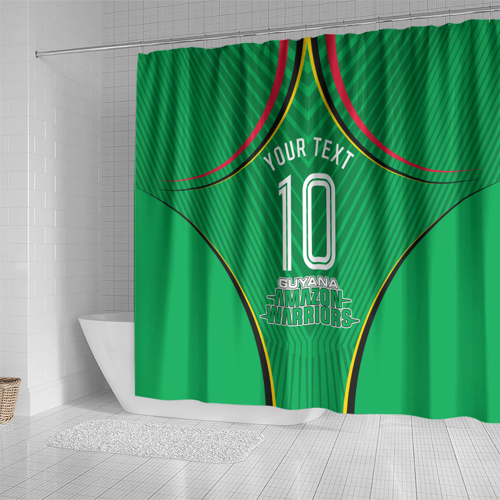 Personalized Guyana Cricket Amazon Warriors Shower Curtain Modern Geometric Sports Fan