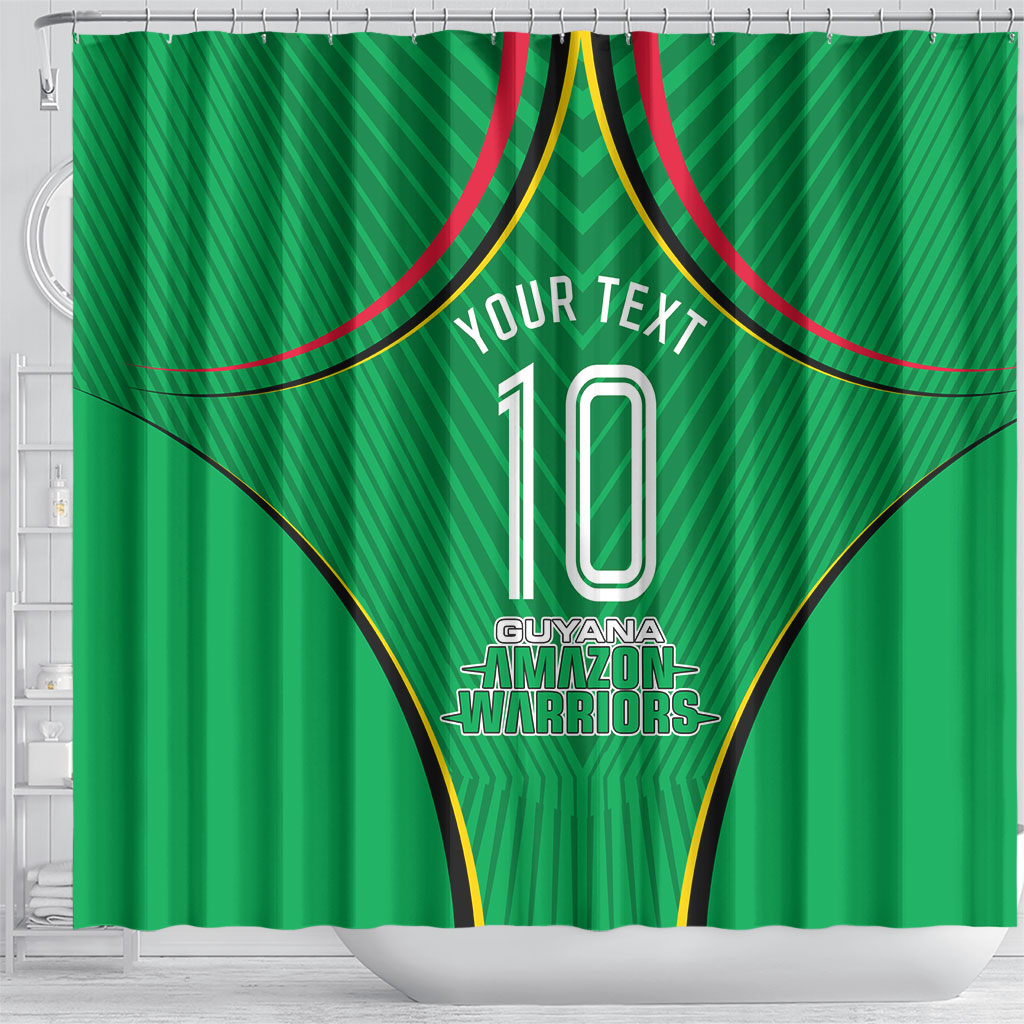 Personalized Guyana Cricket Amazon Warriors Shower Curtain Modern Geometric Sports Fan