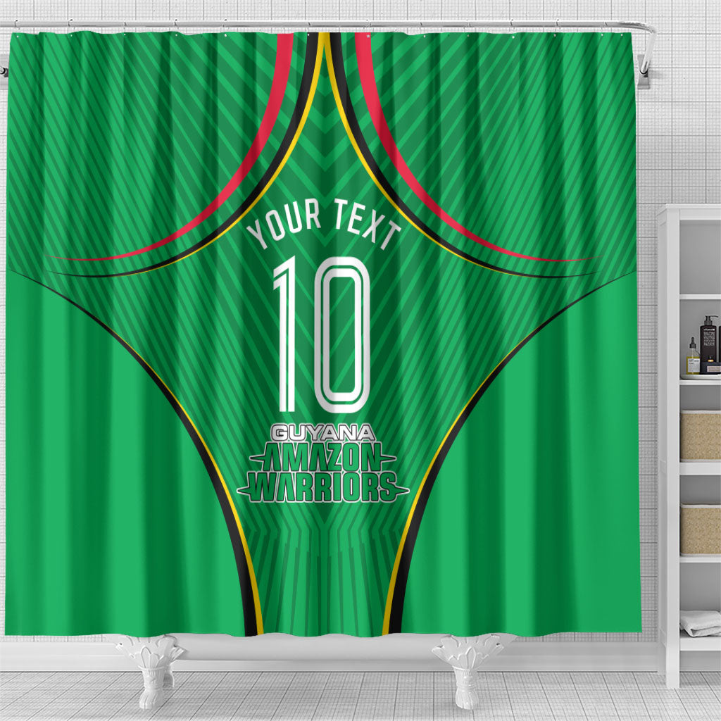 Personalized Guyana Cricket Amazon Warriors Shower Curtain Modern Geometric Sports Fan