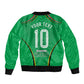 Personalized Guyana Cricket Amazon Warriors Sleeve Zip Bomber Jacket Modern Geometric Sports Fan