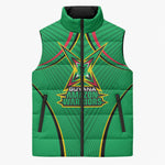 Personalized Guyana Cricket Amazon Warriors Sleeveless Puffer Jacket Modern Geometric Sports Fan