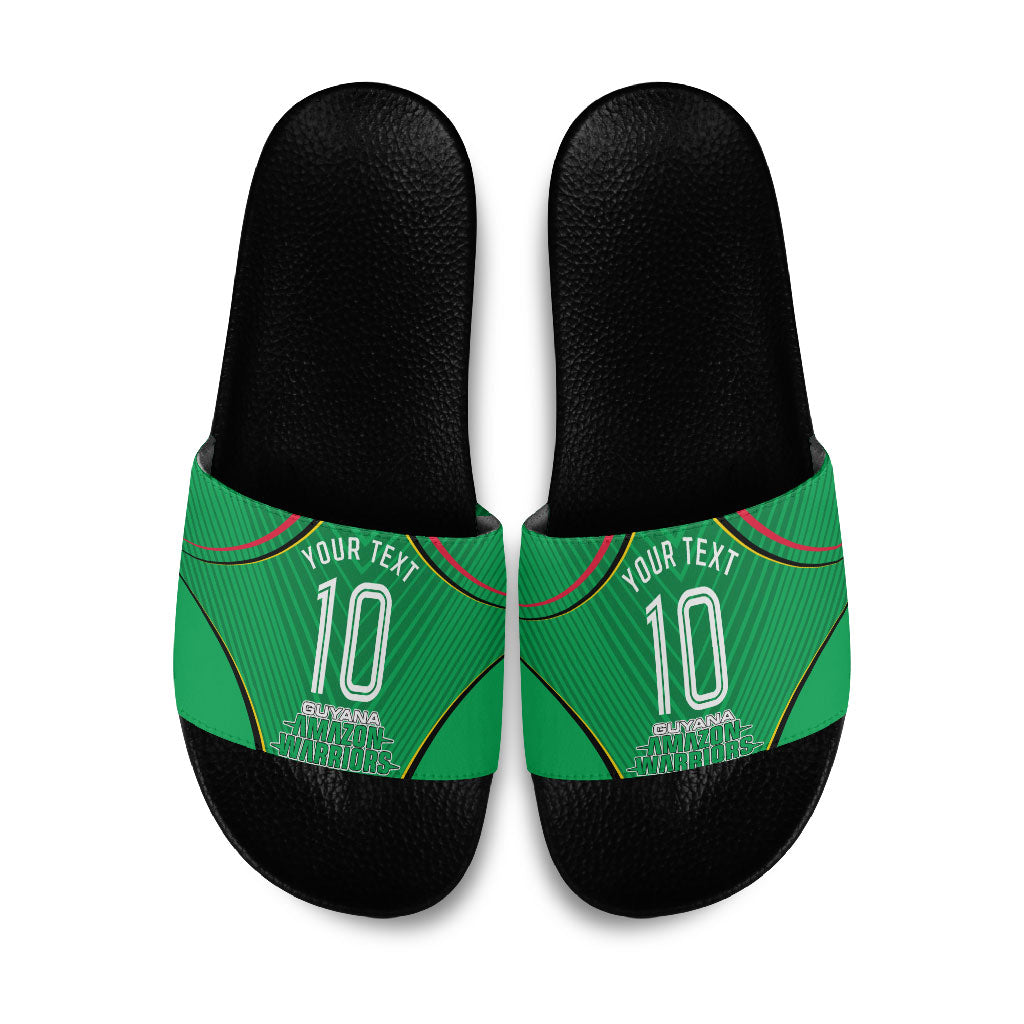 Personalized Guyana Cricket Amazon Warriors Slide Sandals Modern Geometric Sports Fan