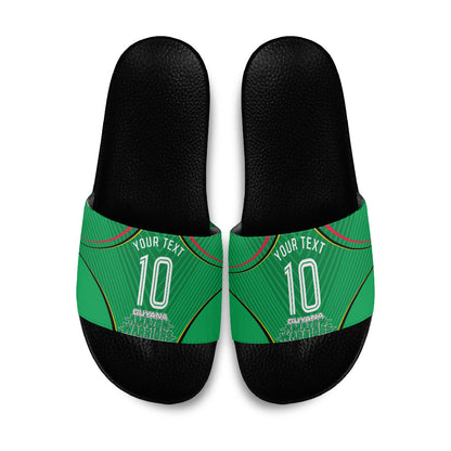 Personalized Guyana Cricket Amazon Warriors Slide Sandals Modern Geometric Sports Fan